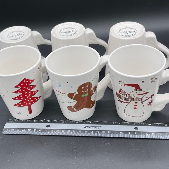 California Pantry Christmas Coffee Cups Set of 6 - Picture 6 of 7